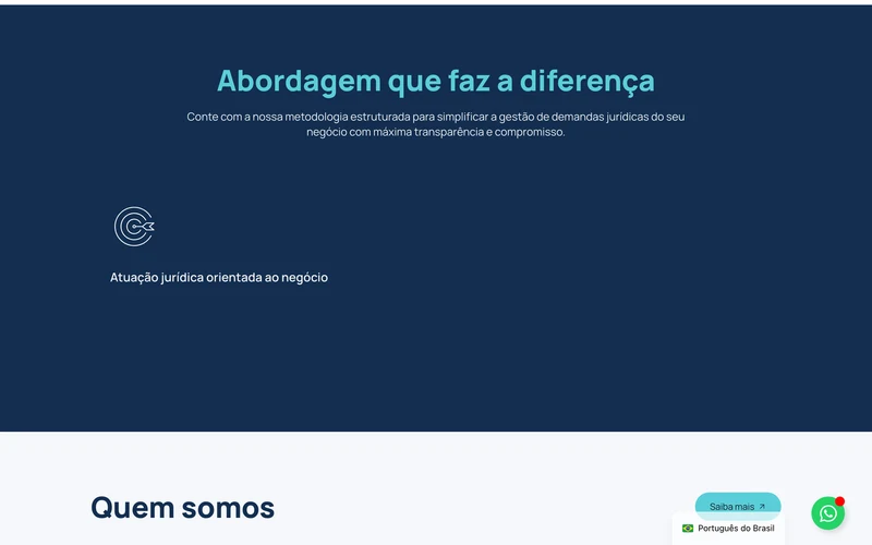 A abordagem do escritório apresentada no site