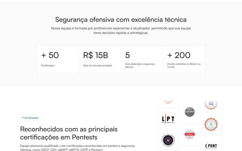 Números de mercado e certificações da Vantico