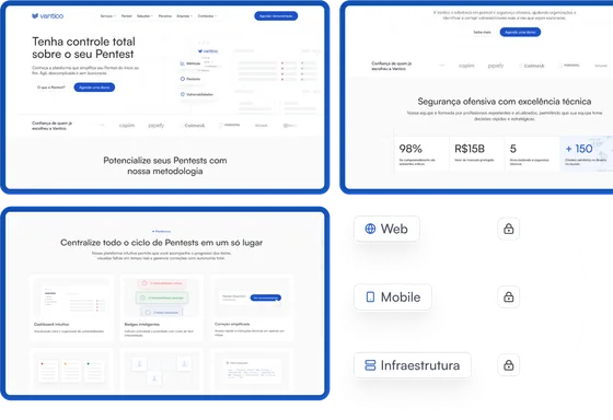 Site institucional da Vantico, empresa de pentest e segurança ofensiva, desenvolvido pela Maatz