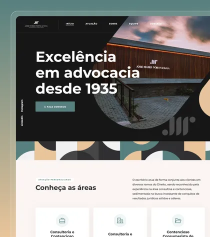 Site institucional desenvolvido pela Maatz para José Mario Porto e Maia
